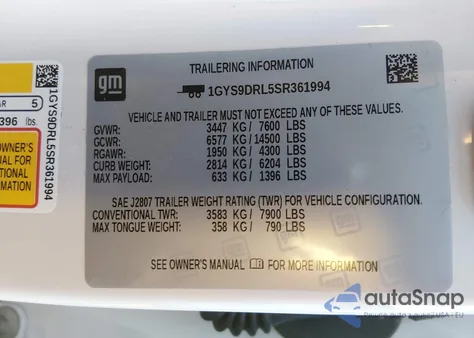 2025 Cadillac Escalade Premium Luxury Platinum z USA, uszkodzony, nr VIN 1GYS9DRL5SR361994